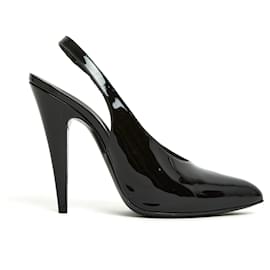 Saint Laurent-PATENT BLACK SLING EN41-Black