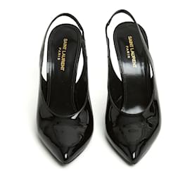 Saint Laurent-PATENT BLACK SLING EN41-Black