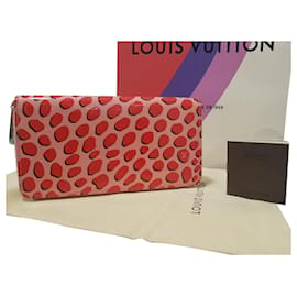 Louis Vuitton-Louis Vuitton portefeuille zippé pois vernis jungle-Rose