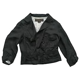 Louis Vuitton, De color negro/abrigo de tweed blanco con mangas ¾ en talla  FR40/S. Seda Lana ref.1004138 - Joli Closet