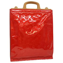 Louis Vuitton-LOUIS VUITTON Vernis Stanton Tote Bag Red M91078 LV Auth ki2309-Red