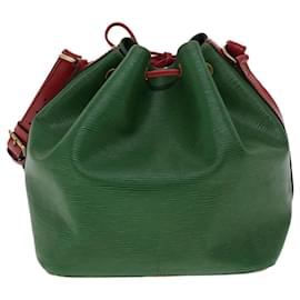 Louis Vuitton-LOUIS VUITTON Epi Petit Noe Bicolor Bolso De Hombro Verde Rojo M44147 LV Auth ai476-Roja,Verde