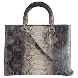 Dior-Bolsa Lady Dior python modelo grande-Impressão em python