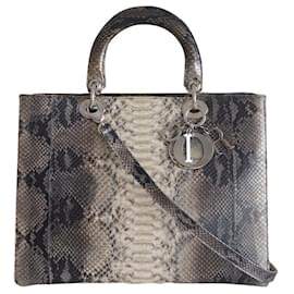 Large model Lady Dior python bag Python print