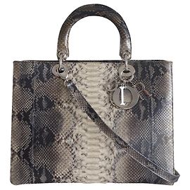 Borsa Lady Dior in pitone modello grande Stampa python