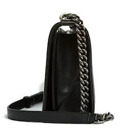 Chanel-BOY LARGE BAG BLACK SILVER-Black