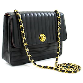 Chanel-CHANEL Vintage Small Chain Shoulder Bag Crossbody Black Quilted-Black