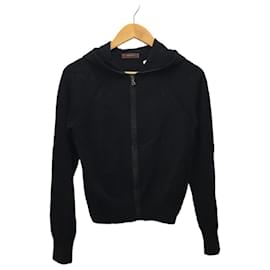Prada-*PRADA SPORT Wool knit zip hoodie/riri zip/42/wool/BLK/plain [men's wear]-Black