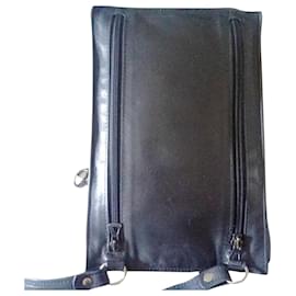 Longchamp-Shoulder bag / shoulder bag LONGCHAMP green and black leather original product-Black