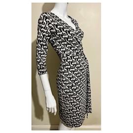 Diane Von Furstenberg-DvF New Julian Two silk wrap dress Africa pattern-Brown,Black,Beige