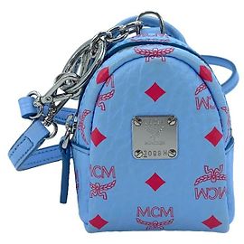 MCM NANO BACKPACK PENDANT CROSSBODY BLUE Light blue