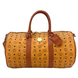 MCM VINTAGE DUFFLE BAG 50 WEEKEND TRAVEL BAG Cognac