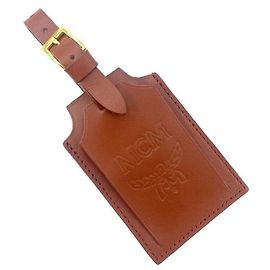 MCM ETICHETTA PER INDIRIZZO IN PELLE VINTAGE Marrone