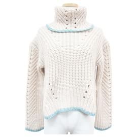 Fendi-Fendi Turtleneck Knit Sweater-Beige,Light blue