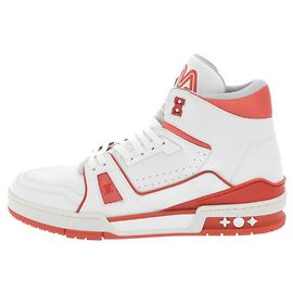 Louis Vuitton de los hombres 12 EE. UU. Virgil Abloh White x Red High Top Trainer Sneaker Otro