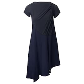 Balenciaga-Balenciaga Vintage-Strickkleid aus marineblauem Rayon-Mehrfarben