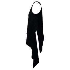 Balenciaga-Balenciaga P/V 15 Camiseta sin mangas con abertura asimétrica en poliéster negro-Negro