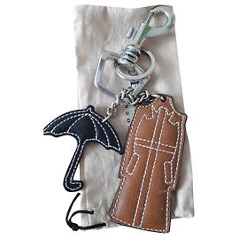 Burberry Taschenanhänger Schwarz Silber Cognac