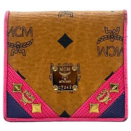 MCM MINI WALLET CARDHOLDER COGNAC PINK SMALL Cognac