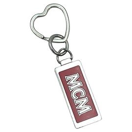 MCM BAG RING KEYRING LOGO HEART Silver hardware