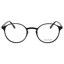 Alexander Mcqueen-Alexander McQueen Round-Frame Metal Sunglasses-Black