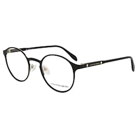 Alexander Mcqueen-Alexander McQueen Round-Frame Metal Sunglasses-Black