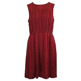 Marc by Marc Jacobs Vestido de seda con lunares burdeos Roja Burdeos