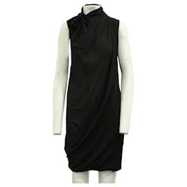 Balenciaga-Black Silk Dress with Ties-Black