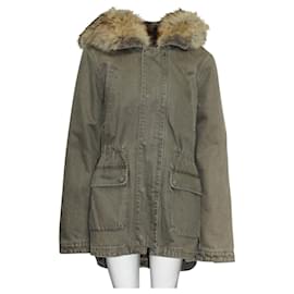 Yves Salomon-Mens Jacket with Detachable Fur Lining-Grey