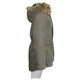 Yves Salomon-Mens Jacket with Detachable Fur Lining-Grey