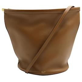 Céline-Clasp Bucket Bag-Brown