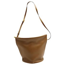 Céline-Clasp Bucket Bag-Brown