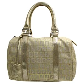 Fendi-Gold Forever Bauletto Boston Bag -Golden,Metallic