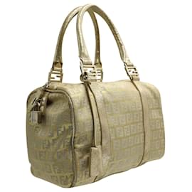 Fendi-Gold Forever Bauletto Boston Bag -Golden,Metallic