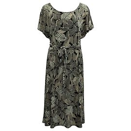 Ann Taylor Black & Cream Pattern Dress Black