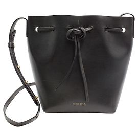 Mansur Gavriel Mini borsa a secchiello in nero e argento Nero
