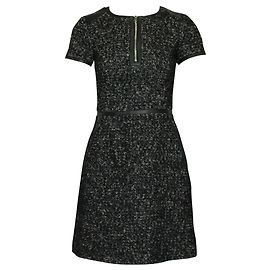 Karen Millen Abito midi bianco e nero a maniche corte Nero