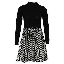Karen Millen Pescoço alto, Vestido preto e branco Preto