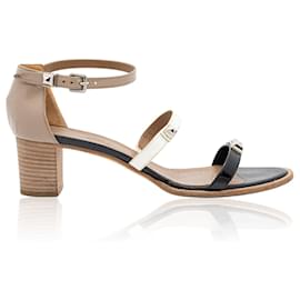 Hermès-Tri-Colour Leather Eve Sandal -Brown