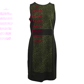 Michael Kors-Black and Red Leopard Print Shift Dress-Black