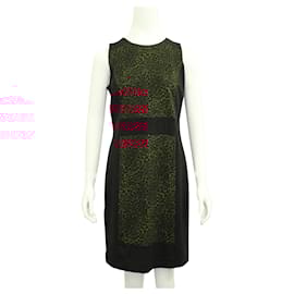 Michael Kors-Black and Red Leopard Print Shift Dress-Black