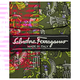 Salvatore Ferragamo-Dark Red Print Tie-Red