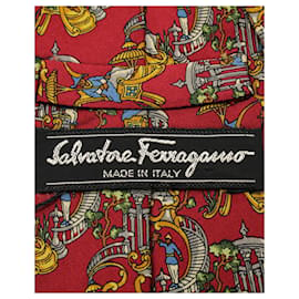 Salvatore Ferragamo-Dark Red Print Tie-Red