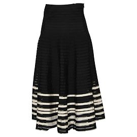 Red Valentino Gonna longuette a righe bianche e nere Nero