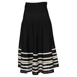 Red Valentino Schwarz-weiß gestreifter Midirock Schwarz