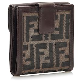 Fendi-Fendi Brown Zucca Bifold wallet-Brown