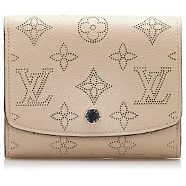 Louis Vuitton-Louis Vuitton Brown Monogram Mahina Iris Compact Wallet-Brown,Beige
