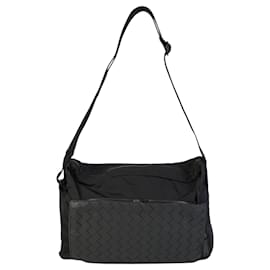 Bottega Veneta-Bottega Veneta Intrecciato Woven Messenger-Black