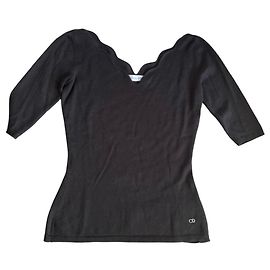 Christian Dior Bluse Schwarz Kaschmir und Seide Schwarz