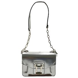 Proenza Schouler PS1 Mini Borsa A Tracolla in Pelle di vitello Metallizzato Argento Argento Metallico
